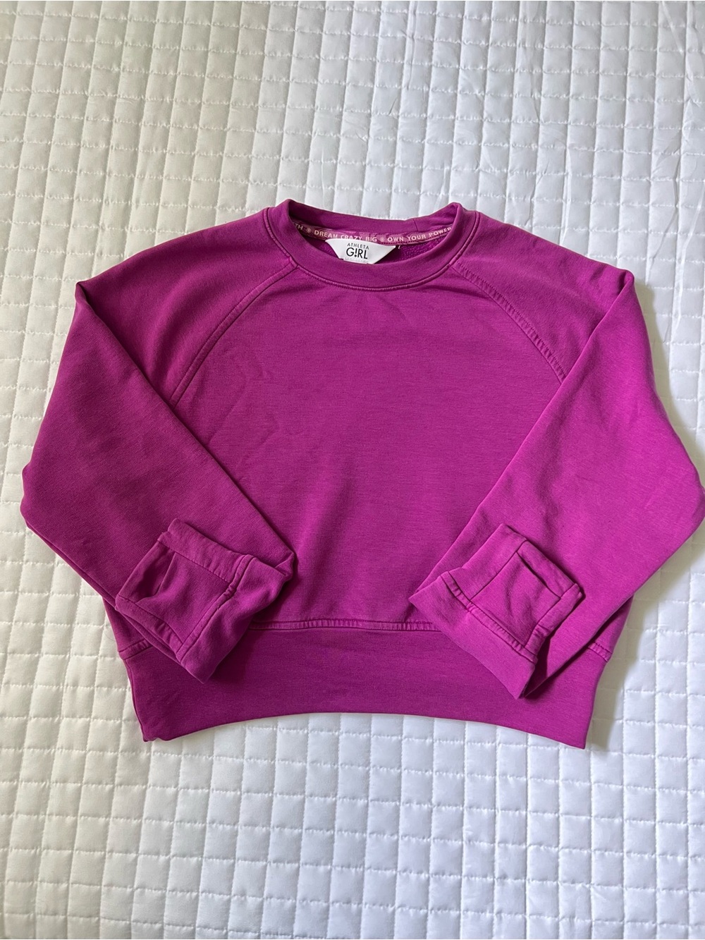 Athleta Girl Bright Magenta Crop Pullover & High Rise Legging